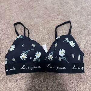 PINK Victoria's Secret Black Daisy Bralette